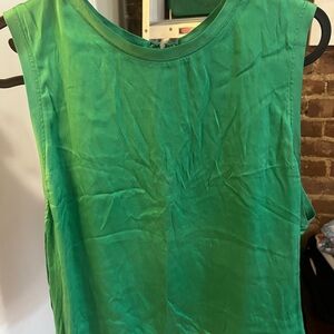 Alice + Olivia Green Silk Sleeveless Top